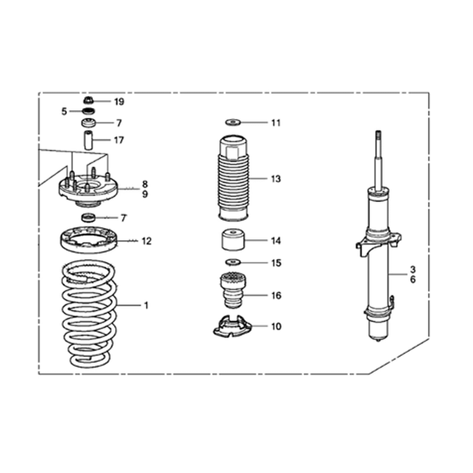 Honda Crosstour 2013-2015 Front Right Shock Absorber product image