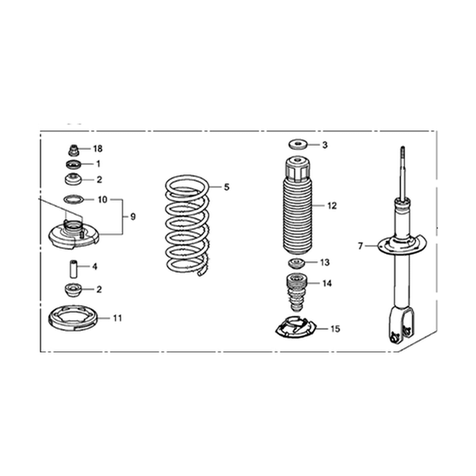 Honda Crosstour 2013-2015 Rear Left Shock Absorber product image