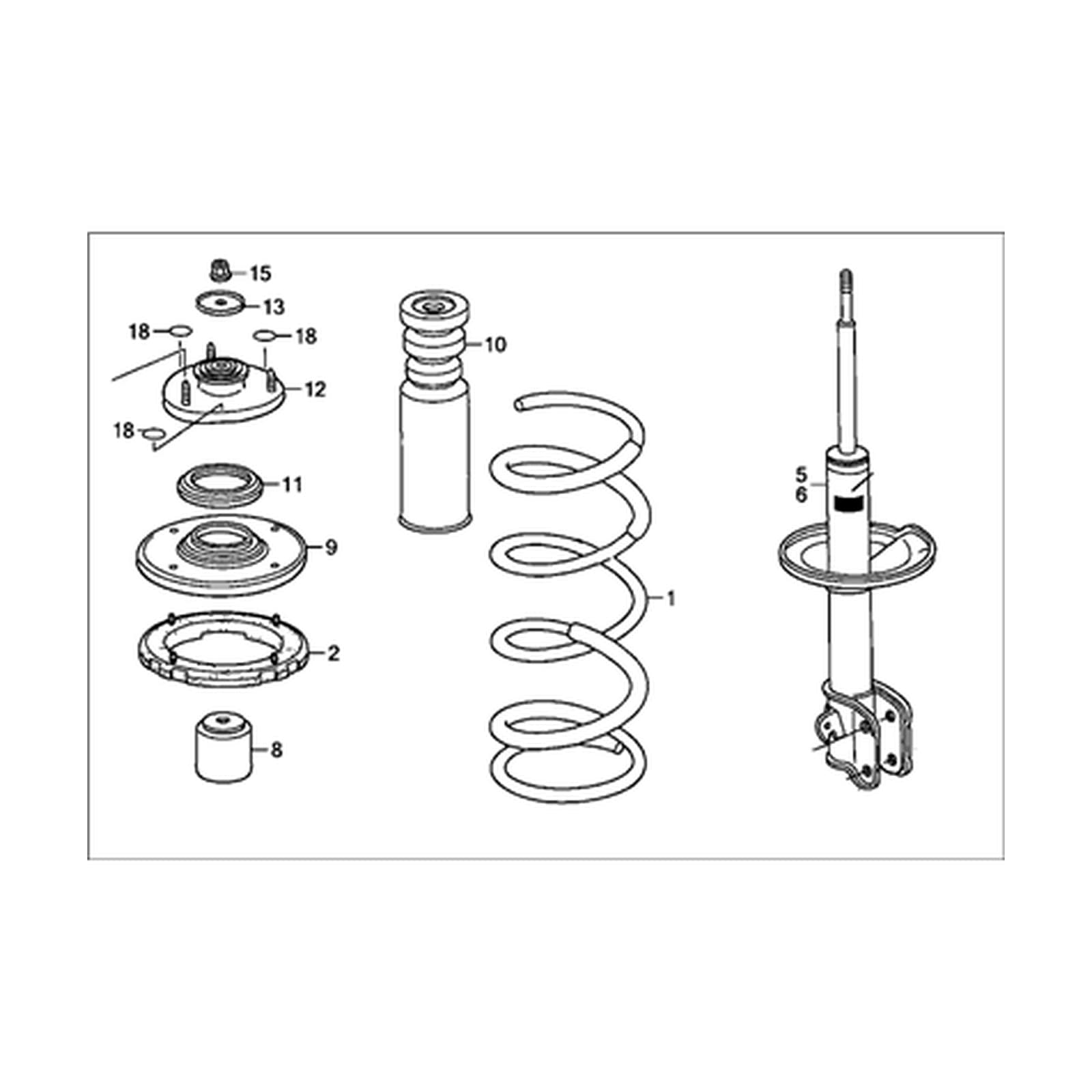 Honda Pilot 2003 Front Left Shock Absorber product image