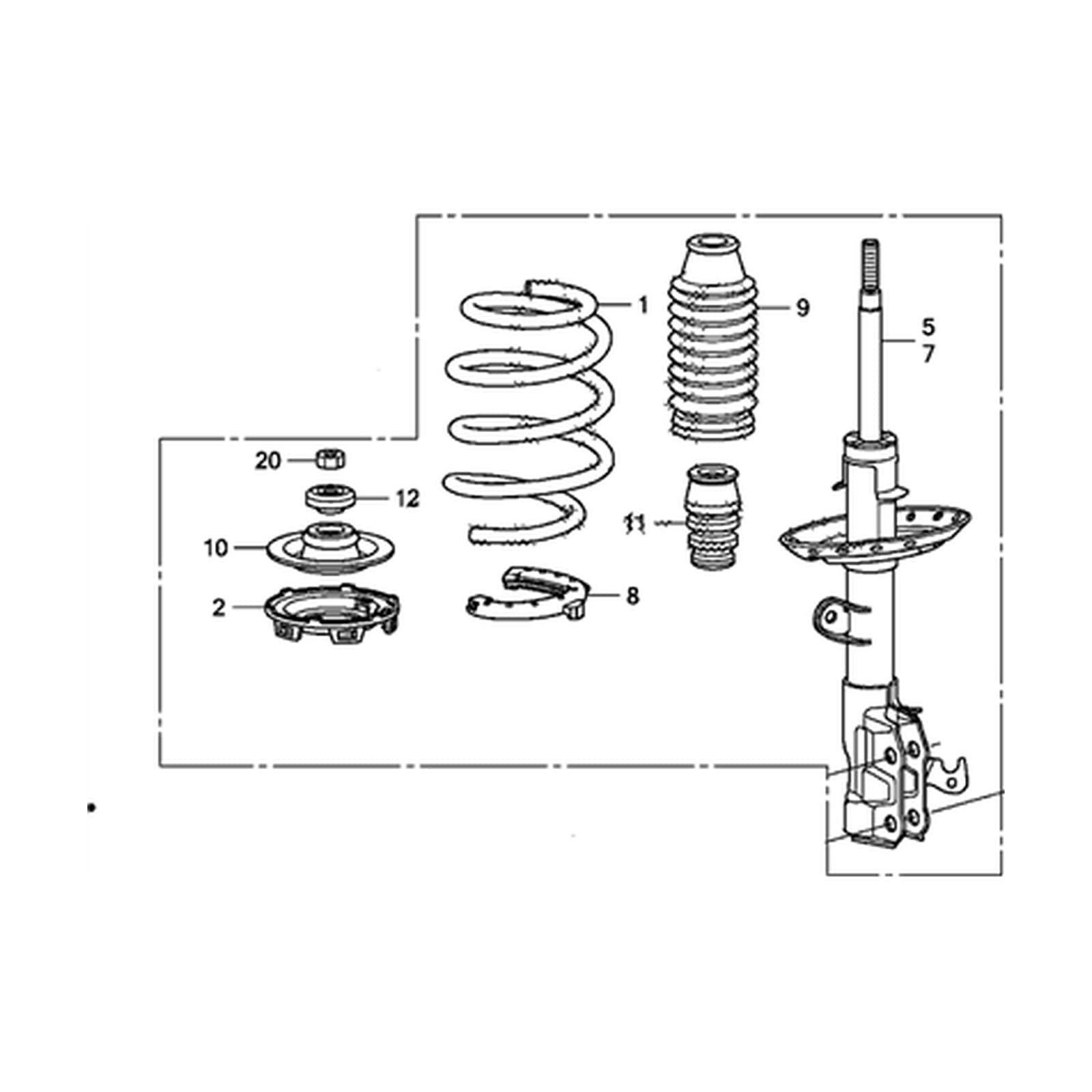 Honda Fit 2009-2011 Front Right Shock Absorber product image