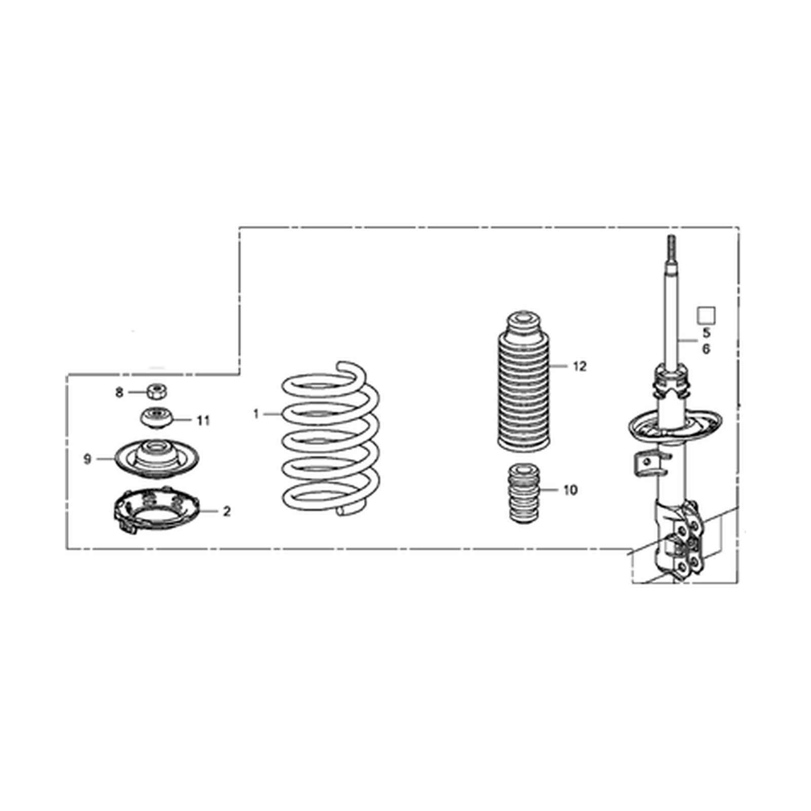 Front Left shock absorbers for Honda Fit OEM 51602-SLN-A14